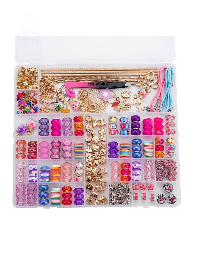 YallaBuy Deluxe 305 Pcs Jewelry Making Kit With Golden Alloy Charms And Colorful Beads, DIY Bracelet And Necklace Craft Kit For Kids And Adults - Image 3
